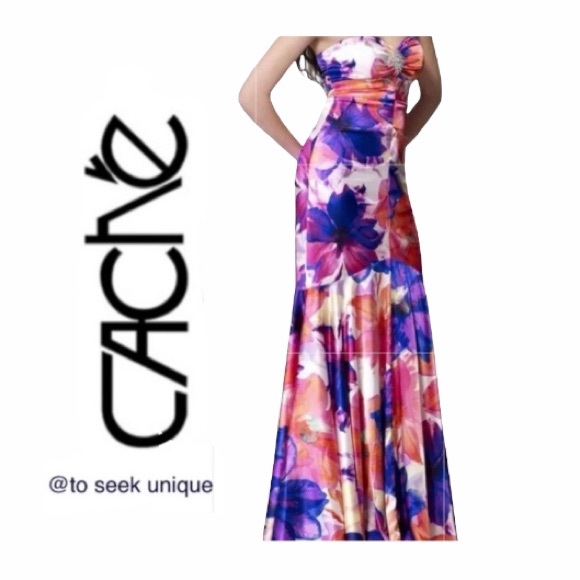 Gorgeous Cache strapless, Mermaid Gown, Floral, formal, wedding, prom - Picture 1 of 16